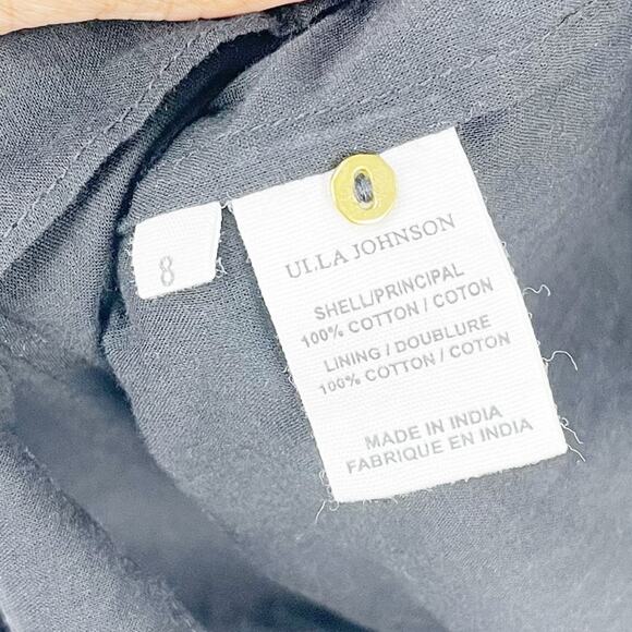 Ulla Johnson Womens Dorithie Embroidered florals Round Neck Dress in Noir Size 8 - Picture 5 of 5